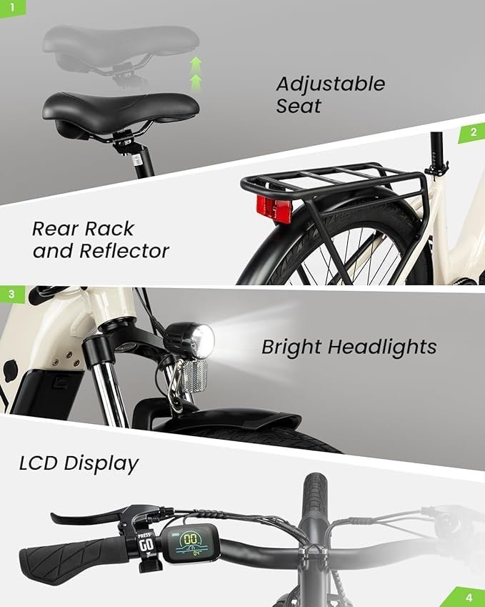 VEEFA X2 Electric Bike for Adults 27.5” Ebike 20Mph Power by 750W Peak Motor 80 Miles Max Range by 48V Built-in Removable Battery, 5 Pedal-Assist Levels, E Bike Suitable for Commuting
