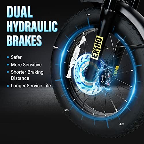 SAMEBIKE 2000W/4000W Electric Bike for Adults, 48V 36Ah Dual Battery Ebike Hydraulic Full Suspension, 34Mph/37Mph & 100 Miles Range Electric Bike, 20″*4.0″ Electric Motorcycle for Adults, 7-Speed&UL