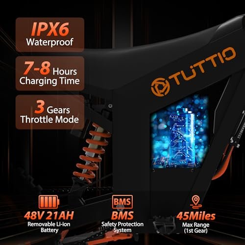 Soleil01 Electric-Dirt-Bike for Teens Adults, 14″/12″ Fat Tire 2000W Electric-Motorcycle with 48V 21AH Battery Ebike 37MPH Hydraulic Brakes Mountain Off-Road EBike Fit Age 13+ - Image 3