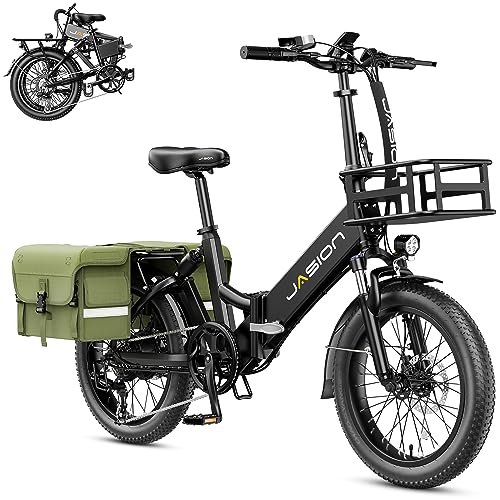 Jasion EB7 ST 2.0 Electric Bike for Adults, 850W Power Motor 55 Miles 28MPH Top Speed Folding Ebike, 48V 10AH Built-in Battery Dual Suspension, 20″ Fat Tire Electric Bicycles, Step-Thru Design - Image 3