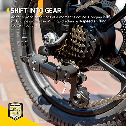 Swagtron Swagcycle EB-7 Elite Plus Folding Electric Bike with Removable Battery, Orange/Black, 16″ Wheels, 7-Speed - Image 4