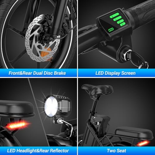 SEHOMY Folding Ebike for Adults Up to 35 Miles, 16″ Electric Bike for Adults with Max Speed 25MPH, Peak 630W Motor, Removable 36V Battery, City Commuter Ebikes, Adults Electric Bicycles for Men&Women - Image 6