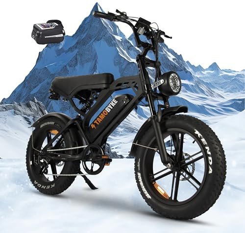 V20 3.0 Ebike 1000W-1500W Brushless Motor, 48V/15Ah Lithium Battery, 20″ x4.0 Fat Tire Electric Bike, Snow, Road, Mountain Electric Bicycle