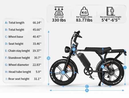 V8 Electric Bike Adults, Fat Tire E Bike with 750W Brushless Motor 48V 15Ah Removable Larger Battery, 20″ x 4.0 Electric Mountain Bike, 31MPH Max Speed, Shi-mano 7 Speed Adult Electric Bicycles