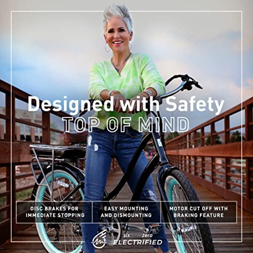 sixthreezero EVRYjourney Women’s Electric Bike, Step-Through Touring Hybrid eBike, 250/500 Watt Motor, 26″ Bicycle, Multiple Colors - Image 4
