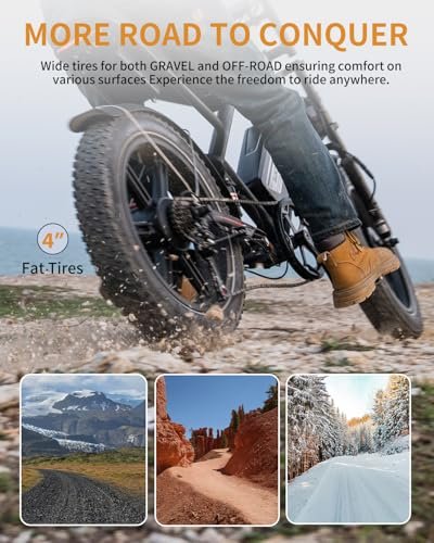 S6 Electric Bike for Adults Dual Motor Peak 3000W, 52V 50AH Removable Dual Battery, 140/75 Miles,32MPH Ebike, 20″ Fat Tire Electric Motorcycle Bike