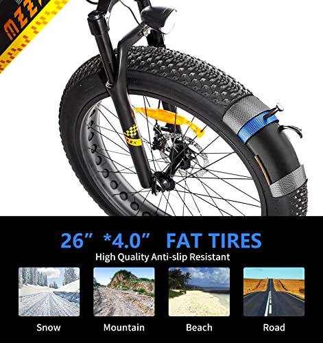 Katharina Shop Adults Electric Bike 750W Motor Fat Tire Electric Mountain Bicycle 48V Lithium Battery 7-Speed Snow Beach E-Bike Dirt Bicycles UL, Black - Image 5
