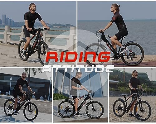 SAMEBIKE 27.5 inch Electric Bike with 48V 13AH Removable Lithium Battery Shimano Professional 7 Speed Gears and LCD Smart Meter, 500W Electric Bike for Adults Mountain Commuter Bike
