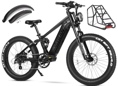 T7 Electric Bike for Adults Fat Tire Ebike 750W BAFANG Motor 20AH Removable Sam-Sung Battery 26 Inch Mountain 28MPH Electric Bicycle Full Suspension Shimano 8 Speed - Image 5