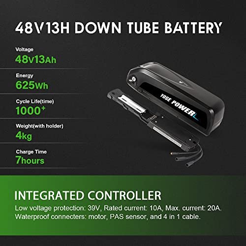 Yose Power Waterproof 500W Ebike Conversion Kit with 48V 13Ah Battery for Cassette/Freewheel 26″ Electric Bike Rear Wheel, Electric Bicycle Hub Motor Kit, LED Display, Installation Tool - Image 4