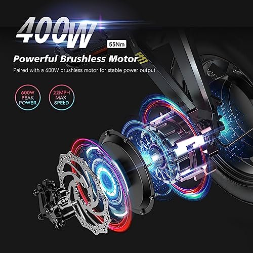 SOHAMO A3 Electric Bike for Adults, 400W Brushless Motor Foldable Mini Ebike with 22mph, 48V 12/16AH Multi-Shock Absorption 14″ Small Electric Bicycles for Road Cruiser Cargo Pedal Assist - Image 3