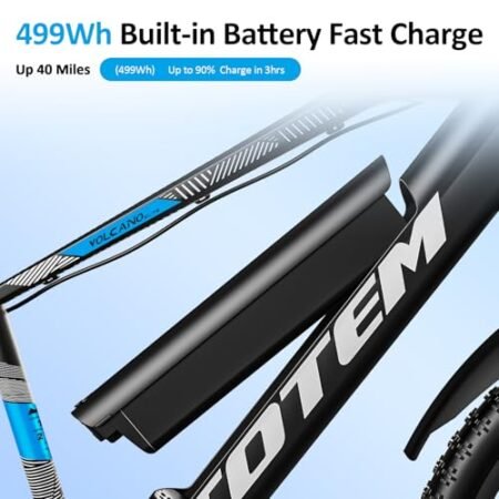 Totem Electric Bike for Adults – 1000W Peak Motor, 27.5″ Electric Mountain Bike with 48V 499Wh Removable Lithium Battery, 21-Speed, Mechanical Locking Suspension Fork