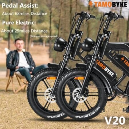 V20 3.0 Electric Bike for Adults,750W/1500W Motor,48V15.6Ah/18.2Ah Removable Battery Ebike, Dual Disc/Hydraulic Brakes, 28mph/32mph Top Speed,Steering Light. UL Certified.