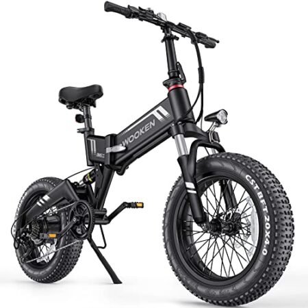 TotGuard Electric Bike, 20″ Electric Bike for Adults 500W Brushless Motor (Peak 750W), 20MPH Fat Tire Ebike, Foldable Adult Electric Bicycles with 48V 10Ah Removable Battery, Professional 7-Speed