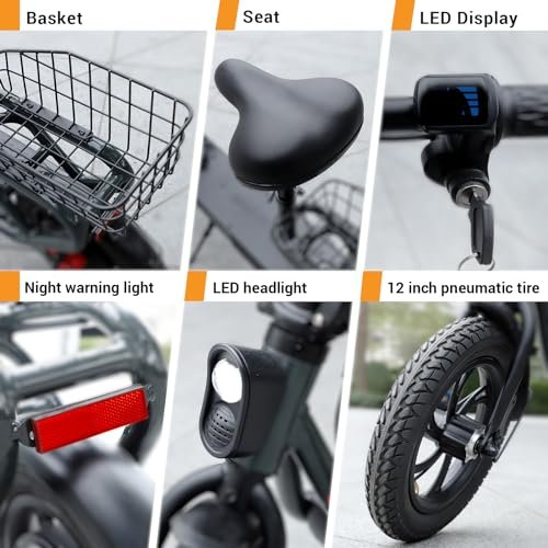 TST Electric Scooter with Seat for Adult, 20 Miles Range&19 Mph Power by 650W Peak Motor, 12″ Pneumatic Tire&Height Adjustable Seat, Foldable Commuter Scooter with Hook&Carry Basket - Image 5