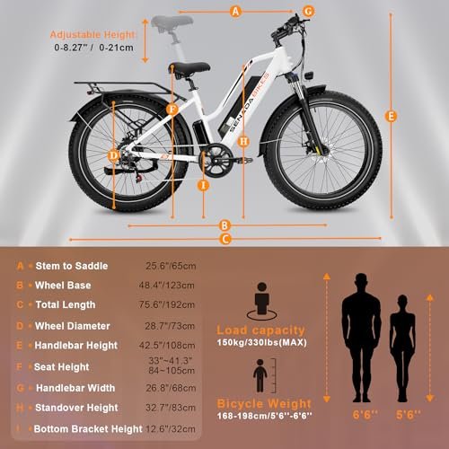 SENADA Electric Bike for Adults, LCD Display Electric Bicycle, 840Wh Mountain Ebike with USB Interface Removable Battery, 1000W Peak Motor, Max Speed 30MPH 65Miles, 26″ x 4″ Fat Tire & 7 Speed - Image 7