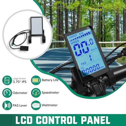 Voilamart 26″ Waterproof Electric Bicycle Hub Motor Wheel Conversion Kit 48V 1200W with LCD Display Meter IP65