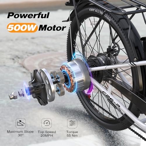 VARUN Electric Bike for Adults – 500W Electric Bicycle Up to 40 Miles, Removable Battery, 7-Speed, and Shock Absorber, Stylish 26″ Ebike Suitable for Commuting - Image 5
