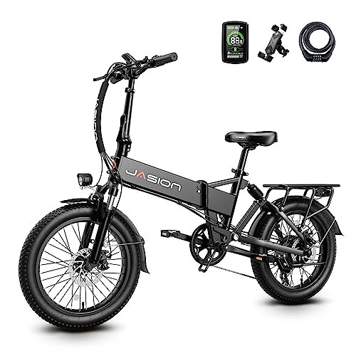 Jasion EB7 2.0 Electric Bike for Adults, 1200W Peak Motor 28MPH Max Speed Folding Ebike, 48V 10AH Removable Battery, 20″ Fat Tire with Dual Suspension, 7-Speed Electric Bicycles, Lock and PhoneHolder - Image 5
