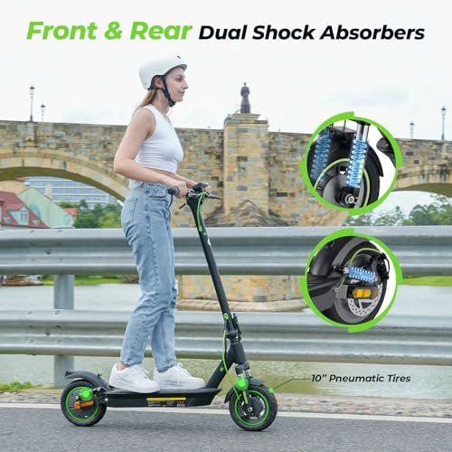 isinwheel Electric Scooter Adults, 28 MPH Top Speed, 800/1000W Motor E-Scooter Up to 32/37 Miles, Dual Shock Absorbers & Turn Signal, Foldable Scooter for Adults - Image 6