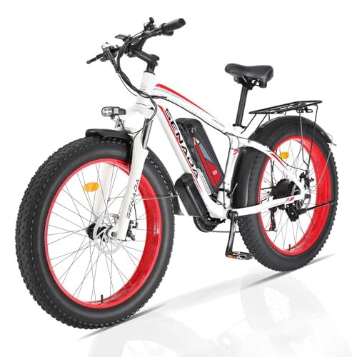 SENADA Electric Bike for Adults, 26″x 4″ Fat Tire Ebikes, 1000W Motor Electric Mountain Bicycle Max Speed 30MPH 62 Miles, 48V 17.5Ah Removable Battery & 21-Speed - Image 4
