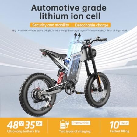 X21 Electric Bike for Adults 48V 35AH Samsung Battery 2000W Mountain Electric Dirt Bike, 30MPH, Shi-Mano 7-Speed, Hydraulic Oil Brake, 20“*4.0 Mens Commuting Electric Bicycle