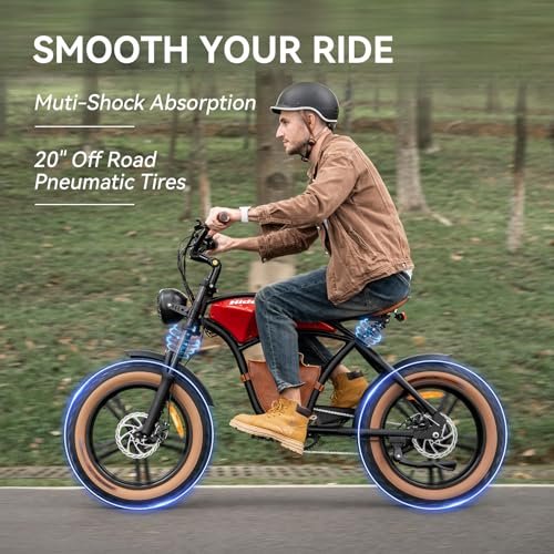 LET IT GO B10 Electric Bike for Adults, 20″ Electric Mountain Bike, Off Road All Terrains E Bike, Electirc Bicyle 1000W 48V 13AH, 37 MPH & 35Miles