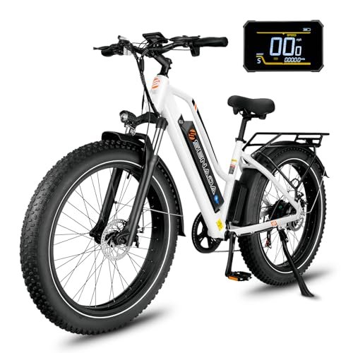 SENADA Electric Bike for Adults, LCD Display Electric Bicycle, 840Wh Mountain Ebike with USB Interface Removable Battery, 1000W Peak Motor, Max Speed 30MPH 65Miles, 26″ x 4″ Fat Tire & 7 Speed - Image 3