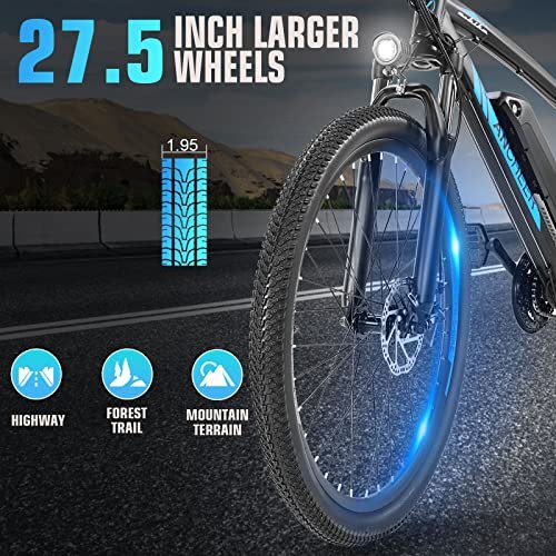 Speedrid 27.5″ Electric Bike for Adults, Peak 750W Ebike, 60Miles Electric Mountain Bike/Electric Bicycle with Removable 48V/499Wh Battery, Fast Charge, LCD Display and 21 Speed - Image 6