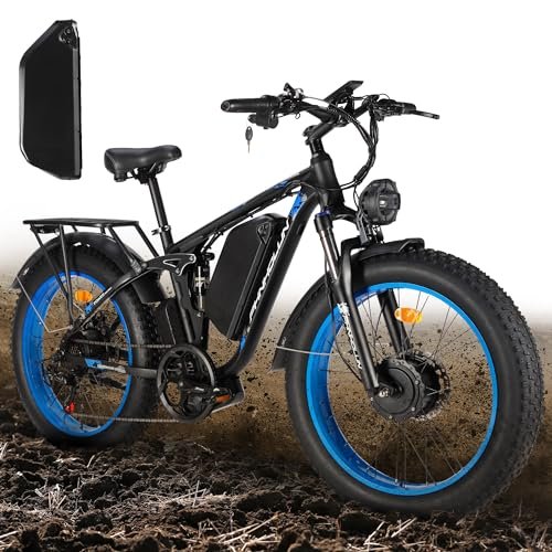 PHNHOLUN-Seeker24 Dual-Motor-Ebike 38MPH-52V-50AH/25AH 24″ Fat Tire Men Electric Motorcycle for Women Adults Teens Electric Mountain Bike for Beach Snow – US Warehouse - Image 6