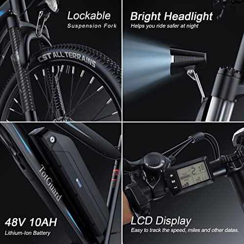 Wooken Electric Bike for Adults with Peak 750W Motor, 27.5” Ebike with 48V 499WH Removable Battery, Up to 55Miles Electric Mountain Bike, 21.6MPH Adults Electric Bicycle with LCD Display, 21 Speed - Image 3