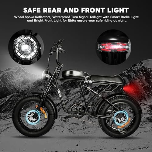 Updated 2000W Electric Bicycles for Adults with 20Ah 48VRemovable Battery 34MPH 50-80Miles Electric Mountain Bike with 7 Speed Hydraulic Disc Brake 20″×4.0 Fat Tire Ebike-Black - Image 3