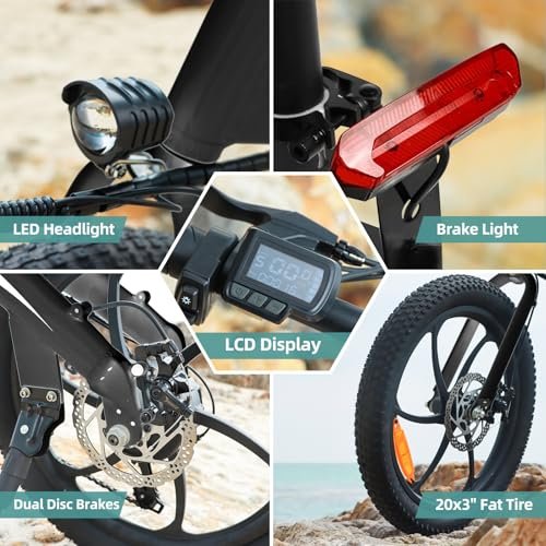 NR-7 20″ Folding Electric Bike for Adults | Lightweight Foldable Electric Bicycle – Weighs Only 45lbs | 500W Brushless Motor | 40+ Mile Range | 21mph Speed – Class 2 Fat TIre Ebike - Image 5