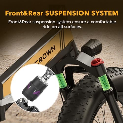 Knight Electric Bike for Adults 1200W Peak Motor Up to 20 MPH 60 Miles,600wh Removable Battery,Folding 20″ x 4.0″ Fat Tire Electric Bicycle Dual Shock Absorber Ebikes for Adults