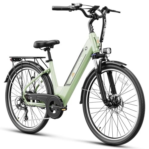 Jasion Roamer ST Electric Bike for Adults, 1200W Peak Motor Max 62miles & 28MPH City Cruiser Ebike,26” Commuter Ebike, 528WH Removable Battery,7-Speed Electric Bicycles, Front Suspension Bicycles - Image 5