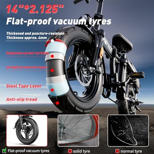 Z1 Electric Bike for Adults, 1000W Motor, 25MPH Max Speed, 14” Tires for Adult Electric Bicycles, 48V 20AH Removable Battery, 3 Speed, Full Suspension, Foldable City Commuter Ebike