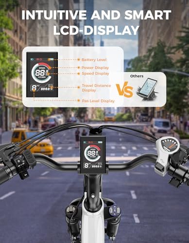 Jasion Roamer ST Electric Bike for Adults, 1200W Peak Motor Max 62miles & 28MPH City Cruiser Ebike,26” Commuter Ebike, 528WH Removable Battery,7-Speed Electric Bicycles, Front Suspension Bicycles - Image 3