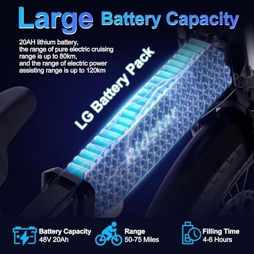 YVY Electric Bike for Adults, 26″x4.0″ Fat Tire All Terrain Ebike, 1500/2000W Dual Motors – 48V 15/23AH Removable Battery – 7 Speeds – LCD Display – F/R Shocks – Oil Disc Brakes – 30-60Mile/31-35MPH - Image 6