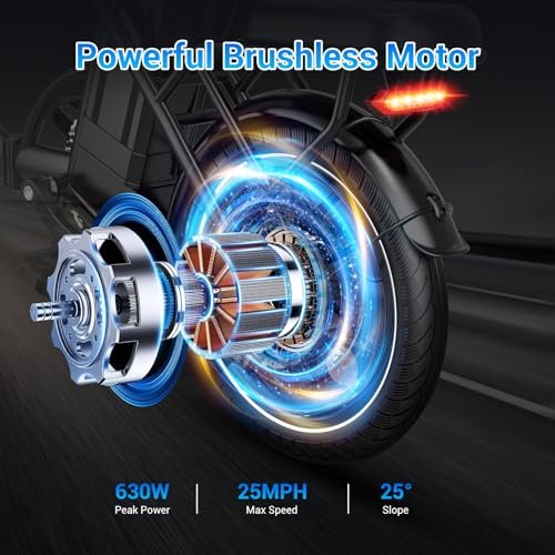 SEHOMY Folding Ebike for Adults Up to 35 Miles, 16″ Electric Bike for Adults with Max Speed 25MPH, Peak 630W Motor, Removable 36V Battery, City Commuter Ebikes, Adults Electric Bicycles for Men&Women - Image 5