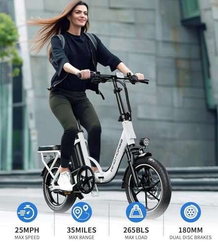 WINDHORSE Electric Bike for Adults, Folding Ebike with 630w Peak Motor, Dual Disc Brake, 35 Miles Range, 25MPH, Suspension, Removable Battery, Electric Bicycle for Commuter - Image 5