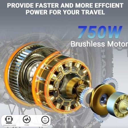 IVETA Electric Bike for Adults – Foldable 20 x 4.0 Fat Tire Electric Bicycle 500W Brushless Motor,Removable Battery Up to 24Mph,7 Speed Lockable Suspension Fork with Colorful Display