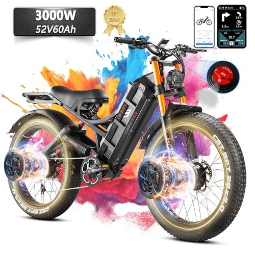 Romeo ProⅡ 3000W Electric Bike for Adults 44 Mph, 60Ah Long Range Ebike 120+Miles, 26 * 4.0 Fat Tire Electric Mountain Bike Upgrad Air Fork 4-Piston Brake App Control Ebike UL2849 - Image 5
