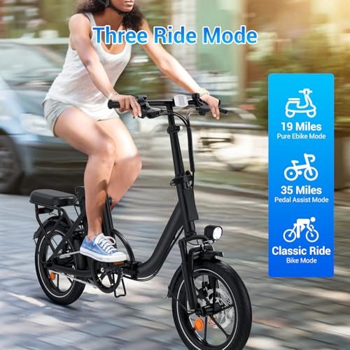 SEHOMY Folding Ebike for Adults Up to 35 Miles, 16″ Electric Bike for Adults with Max Speed 25MPH, Peak 630W Motor, Removable 36V Battery, City Commuter Ebikes, Adults Electric Bicycles for Men&Women - Image 3