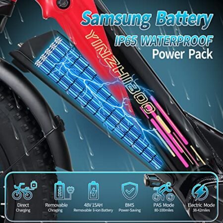 Step-Thru Electric Bike for Adults,750W Peak 1000W Motor Electric Mountain Bike 48V 15AH Removable Battery with ???????????????????????????? Cells, 30MPH+70Miles Commuter Electric Bicycle,Dual Hydraulic Disc